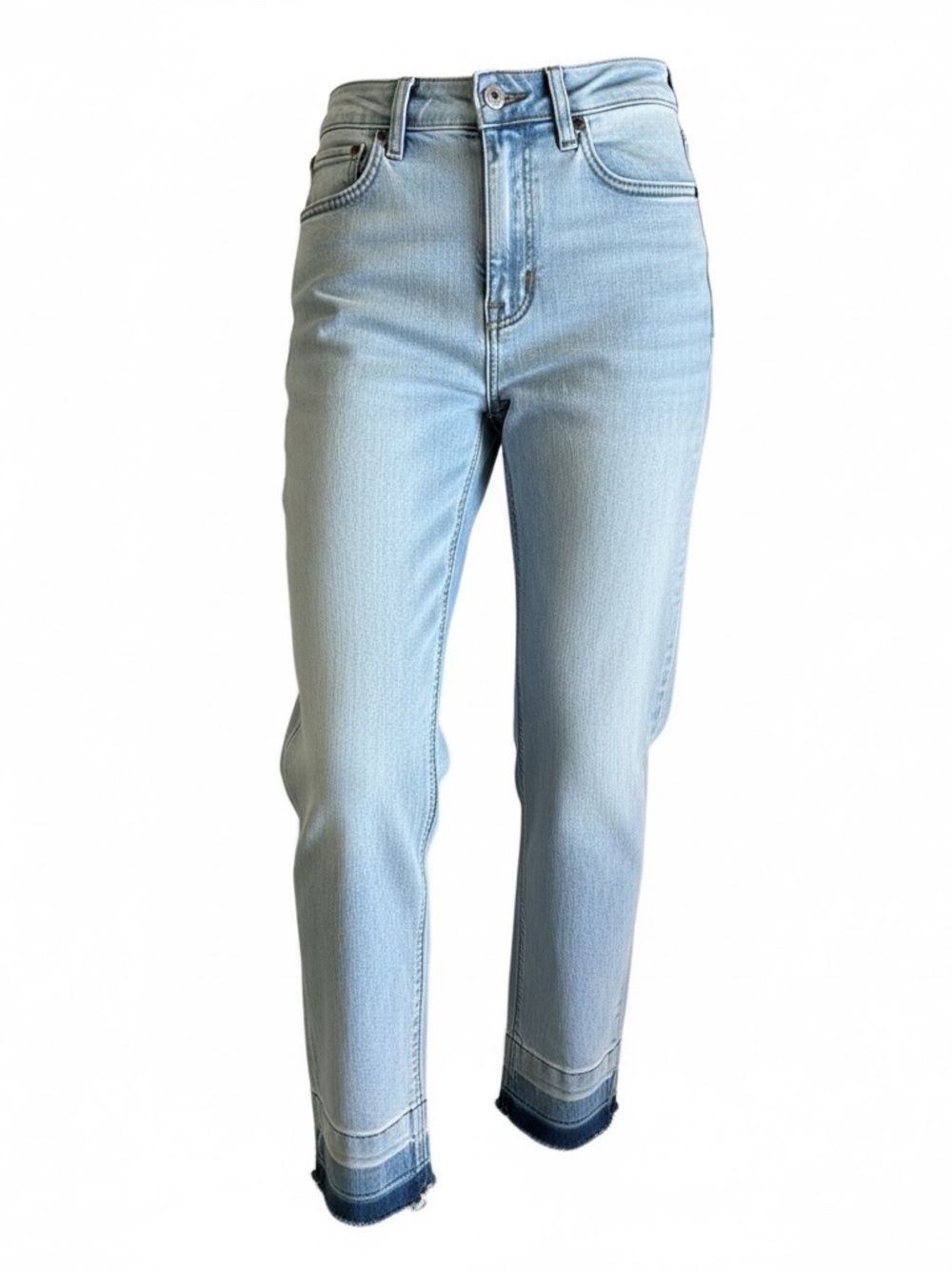 Cavalli Class High Rise Straight Leg Capri Jeans Light Wash 25